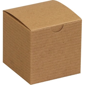 W.B. Mason Co. Gift boxes, 3&quot; x 3&quot; x 3&quot;, Kraft, 100/CS