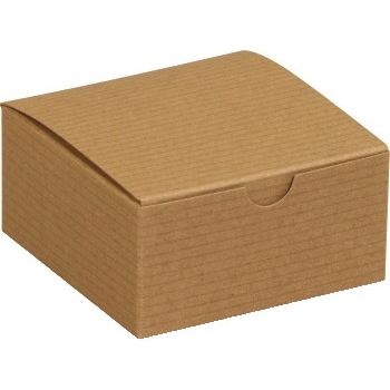 W.B. Mason Co. Gift boxes, 4&quot; x 4&quot; x 2&quot;, Kraft, 100/CS