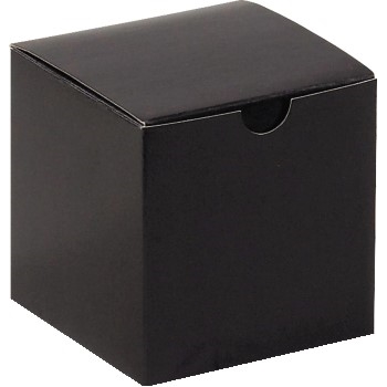 W.B. Mason Co. Gift boxes, 4&quot; x 4&quot; x 4&quot;, Black Gloss, 100/CS