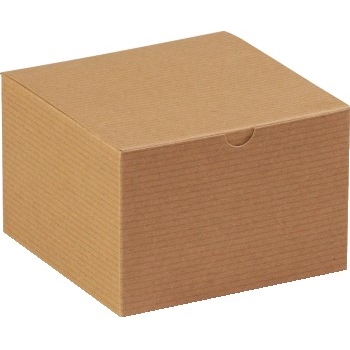 W.B. Mason Co. Gift boxes, 6&quot; x 6&quot; x 4&quot;, Kraft, 100/CS