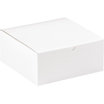 W.B. Mason Co. Gift boxes, 8&quot; x 8&quot; x 3 1/2&quot;, White, 100/CS