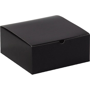 W.B. Mason Co. Gift boxes, 8&quot; x 8&quot; x 3 1/2&quot;, Black Gloss, 100/CS