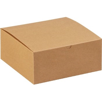 W.B. Mason Co. Gift boxes, 8&quot; x 8&quot; x 3 1/2&quot;, Kraft, 100/CS
