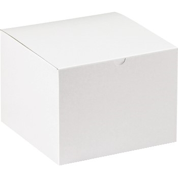 W.B. Mason Co. Gift boxes, 8&quot; x 8&quot; x 6&quot;, White, 50/CS