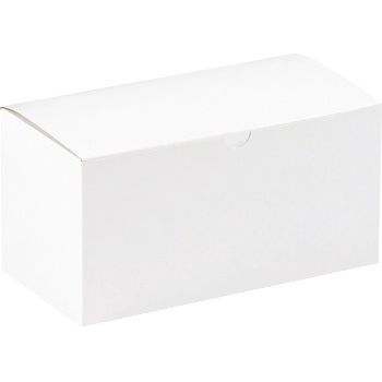 W.B. Mason Co. Gift boxes, 9&quot; x 4 1/2&quot; x 4 1/2&quot;, White, 100/CS