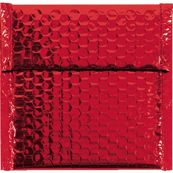 W.B. Mason Co. Glamour Bubble Lined Self-Seal Mailers, 7 in x 6-3/4 in, Red, 72/Case