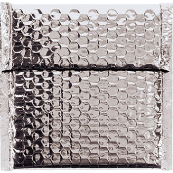 W.B. Mason Co. Glamour Bubble Lined Self-Seal Mailers, 7 in x 6-3/4 in, Silver, 72/Case
