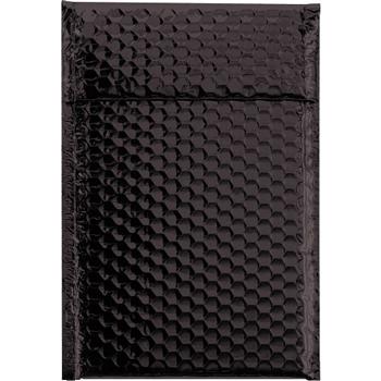 W.B. Mason Co. Glamour Bubble Lined Self-Seal Mailers, 7-1/2 in x 11 in, Black, 72/Case