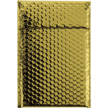W.B. Mason Co. Glamour Bubble Lined Self-Seal Mailers, 7-1/2 in x 11 in, Gold, 72/Case