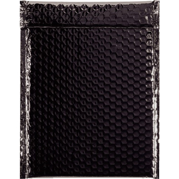 W.B. Mason Co. Glamour Bubble Lined Self-Seal Mailers, 9 in x 11-1/2 in, Black, 100/Case