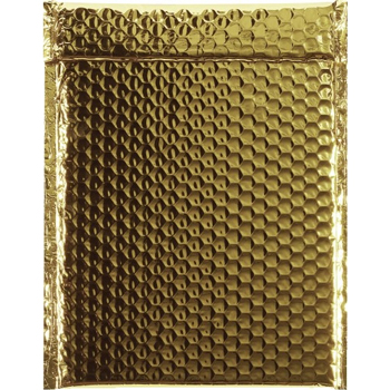 W.B. Mason Co. Glamour Bubble Lined Self-Seal Mailers, 9 in x 11-1/2 in, Gold, 100/Case