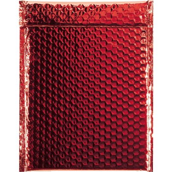 W.B. Mason Co. Glamour Bubble Lined Self-Seal Mailers, 9 in x 11-1/2 in, Red, 100/Case