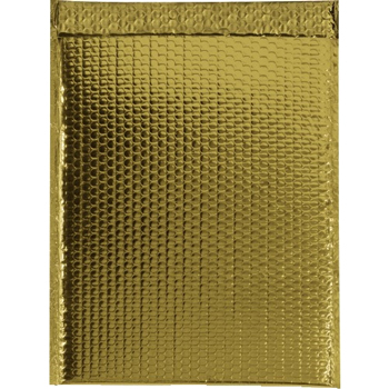 W.B. Mason Co. Glamour Bubble Lined Self-Seal Mailers, 13 in x 17-1/2 in, Gold, 100/Case