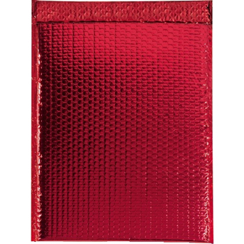 W.B. Mason Co. Glamour Bubble Lined Self-Seal Mailers, 13 in x 17-1/2 in, Red, 100/Case