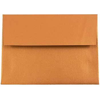 JAM Paper A6 Metallic Invitation Envelopes, 4 3/4&quot; x 6 1/2&quot;, Copper Stardream, 25/PK