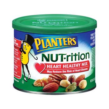 Planters Heart Healthy Mixed Nuts, 9.75 oz. Canisters, 12/CS