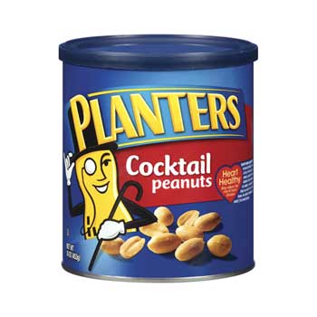 Planters Cocktail Peanuts, 16 oz. Canisters, 12/CS