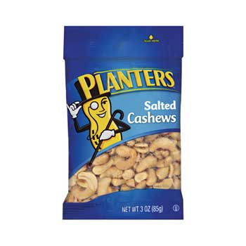 Planters Cashews, 3 oz. Bags, 12/CS
