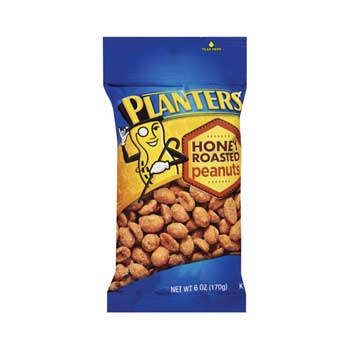 Planters&#174; Honey Roasted Peanuts, 6 oz. Bags, 12/CS