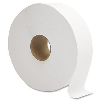 GEN JRT Jumbo Bath Tissue, Septic Safe, 1-Ply, White, 10&quot; dia, 6 Rolls/Carton