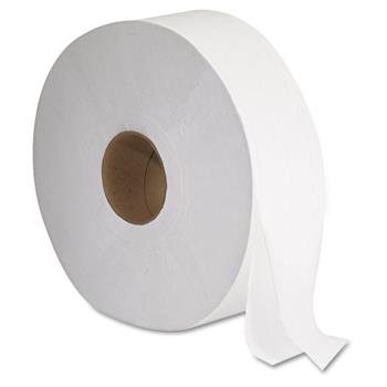 GEN JRT Jumbo Bath Tissue, Septic Safe, 2-Ply, White, 12&quot; Diameter, 1,375 ft Length, 6 Rolls/Carton