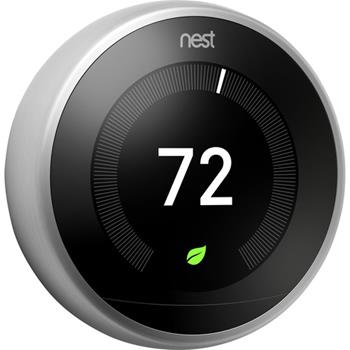 Google Nest Learning Thermostat, Brass