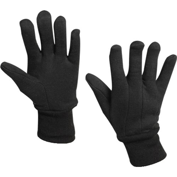 W.B. Mason Co. 100% Jersey Cotton Gloves, Large, Black, 24/CS