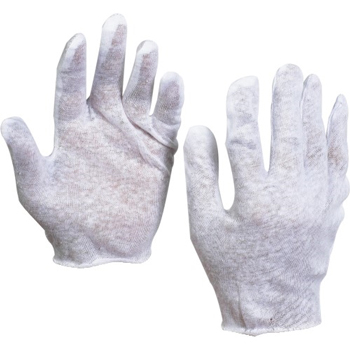 W.B. Mason Co. Cotton Inspection Gloves, 2.5 oz. , Small, White, 24/CS