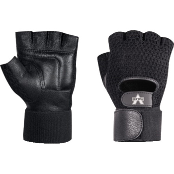 W.B. Mason Co. Mesh Material Handling Fingerless Gloves w/Wrist Strap, Small, Black, 4/CS