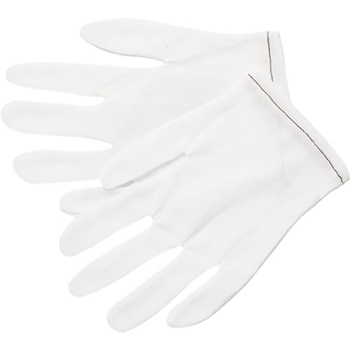 W.B. Mason Co. Nylon Inspection Gloves 40 Denier, Women&#39;s Large, White, 24/CS