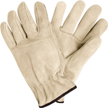 W.B. Mason Co. Deluxe Cowhide Leather Drivers Gloves, Large, Natural, 6/CS