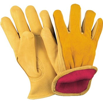 W.B. Mason Co. Deerskin Leather Drivers Gloves, Lined, Large, Tan, 6/CS