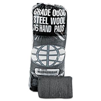 GMT Industrial-Quality Steel Wool Hand Pad, #0 Fine, 16/PK, 12 PK/CT