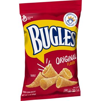 Bugles Crispy Corn Chips, Original, 3 oz, 6/Case