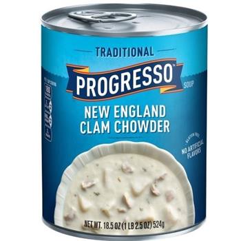 Progresso New England Clam Chowder Soup, 18.5 oz, 12/Case