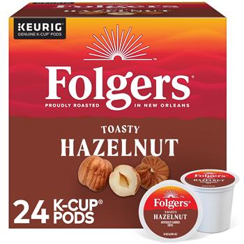 Folgers Toasty Hazelnut Coffee K-Cups, 24/Box
