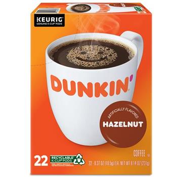 Dunkin&#39; Hazelnut Coffee K-Cup&#174; Pods, Medium Roast, 22/BX