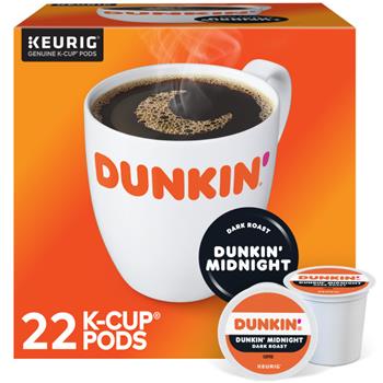 Dunkin&#39; Midnight Coffee K-Cup&#174; Pods, Dark Roast, 22/BX
