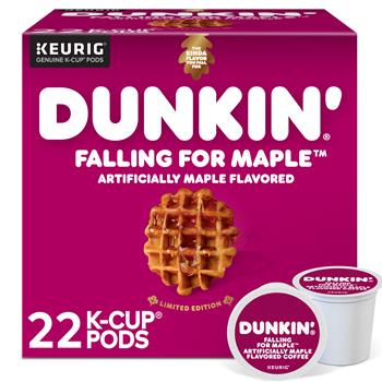 Dunkin&#39; Falling For Maple Coffee K-Cup Pods, Medium Roast, 22/Box