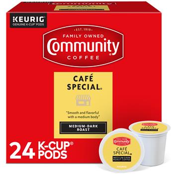 Community Coffee Community Coffee Caf&#233; Special K-Cup Pods, Medium-Dark Roast, 24/Box