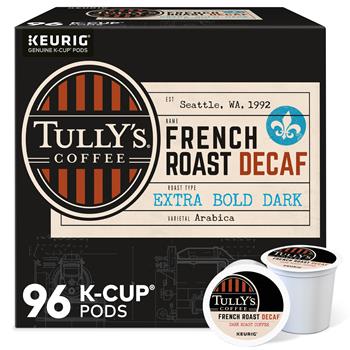 Tully&#39;s Coffee French Roast Decaf Coffee K-Cups, 24/Box
