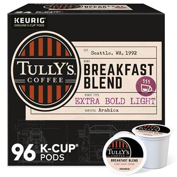 Tully&#39;s Coffee Breakfast Blend Coffee K-Cup&#174; Pods, 24/BX, 4 BX/CT