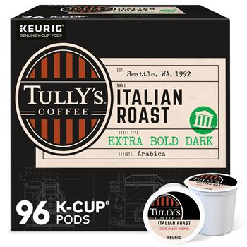 Tully&#39;s Coffee Italian Roast Coffee K-Cup&#174; Pods, 24/BX, 4 BX/CT