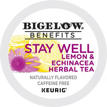 Bigelow Stay Well Lemon &amp; Echinacea Herbal Tea, 22/BX