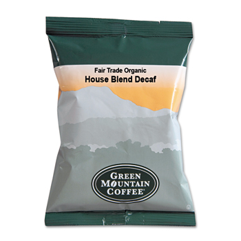 Green Mountain Coffee Fair Trade Organic House Blend Decaf Coffee Fractional Packs, 2.5 oz., 50/CT