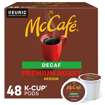 McCafe Premium Roast Decaf Coffee K-Cup Pods, Decaffeinated, 48/Box