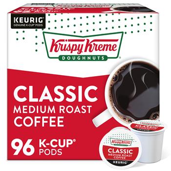 Krispy Kreme Doughnuts Doughnuts Classic Smooth Coffee, K-Cup Pods, 4 Boxes of 24 Pods, 96/Carton