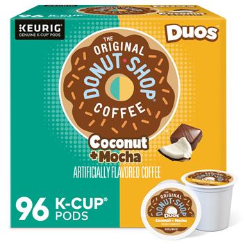The Original Donut Shop Duos Coconut + Mocha K-Cup Pods, Medium Roast, 4 Boxes of 24 Pods, 96/Carton