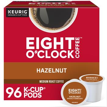 Eight O&#39;Clock Coffee K-Cup Pods, Hazelnut, 4 Boxes of 24 Pods, 96/Carton