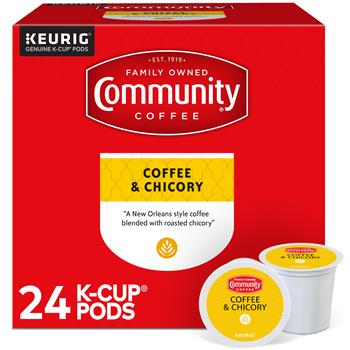 Community Coffee Coffee &amp; Chicory K-Cup Pods, 24/Box